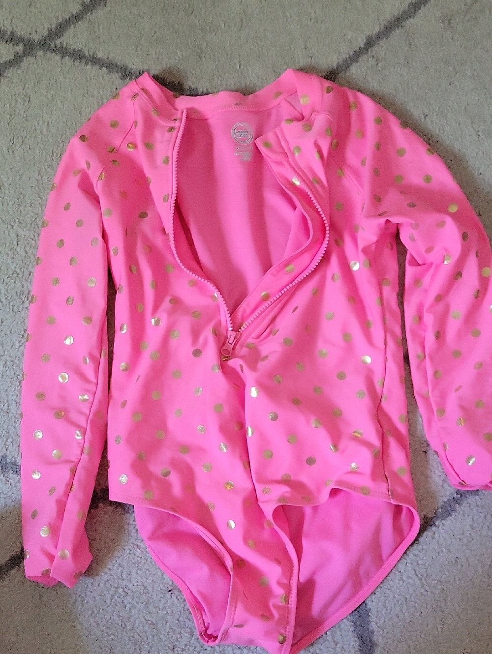 Lot Of 2 Girls' Pink Long-Sleeve One-Piece Swimsuit